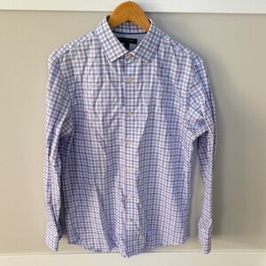 Banana Republic Men's Plaid Shirt - Blue and Pink